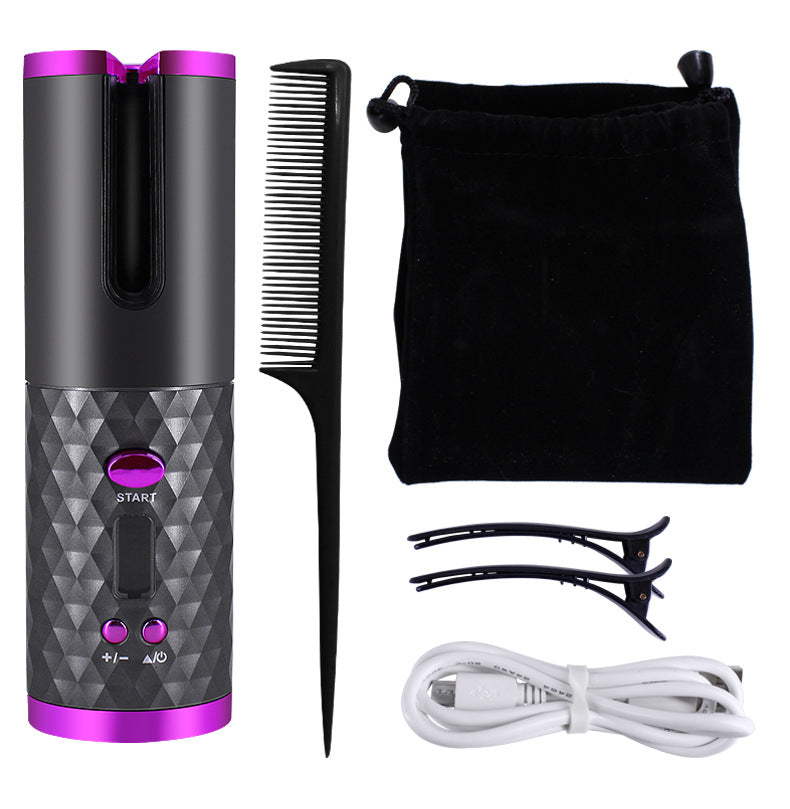 Rechargeable Automatic Hair Curler Women Portable Hair Curling Iron LCD Display Ceramic Curly Rotating Curling Wave Styer Rechargeable Automatic Hair Curler Women Portable Hair Curling Iron LCD Display Ceramic Curly Rotating Curling Wave Styer